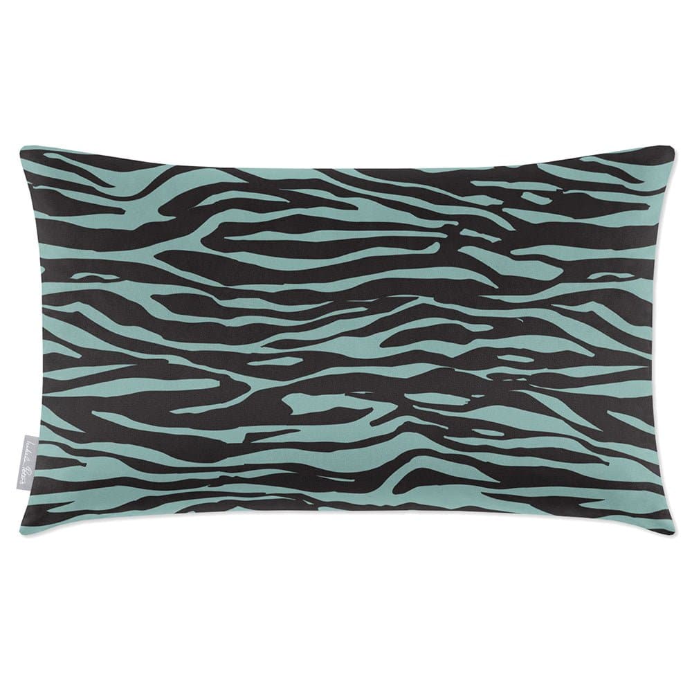 Luxury Eco-Friendly Velvet Rectangle Cushion - Zebra Print  IzabelaPeters Blue Surf 50 x 30 cm 