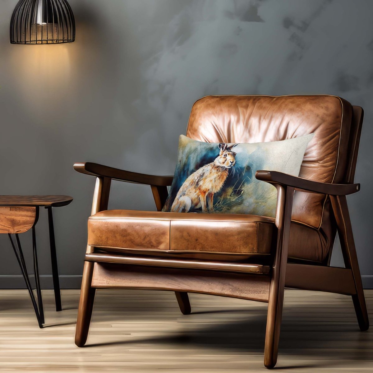 Hare | Sustainable Velvet Rectangle Cushion - 50 x 30 cm Cover Only Multicoloured by Izabela Peters