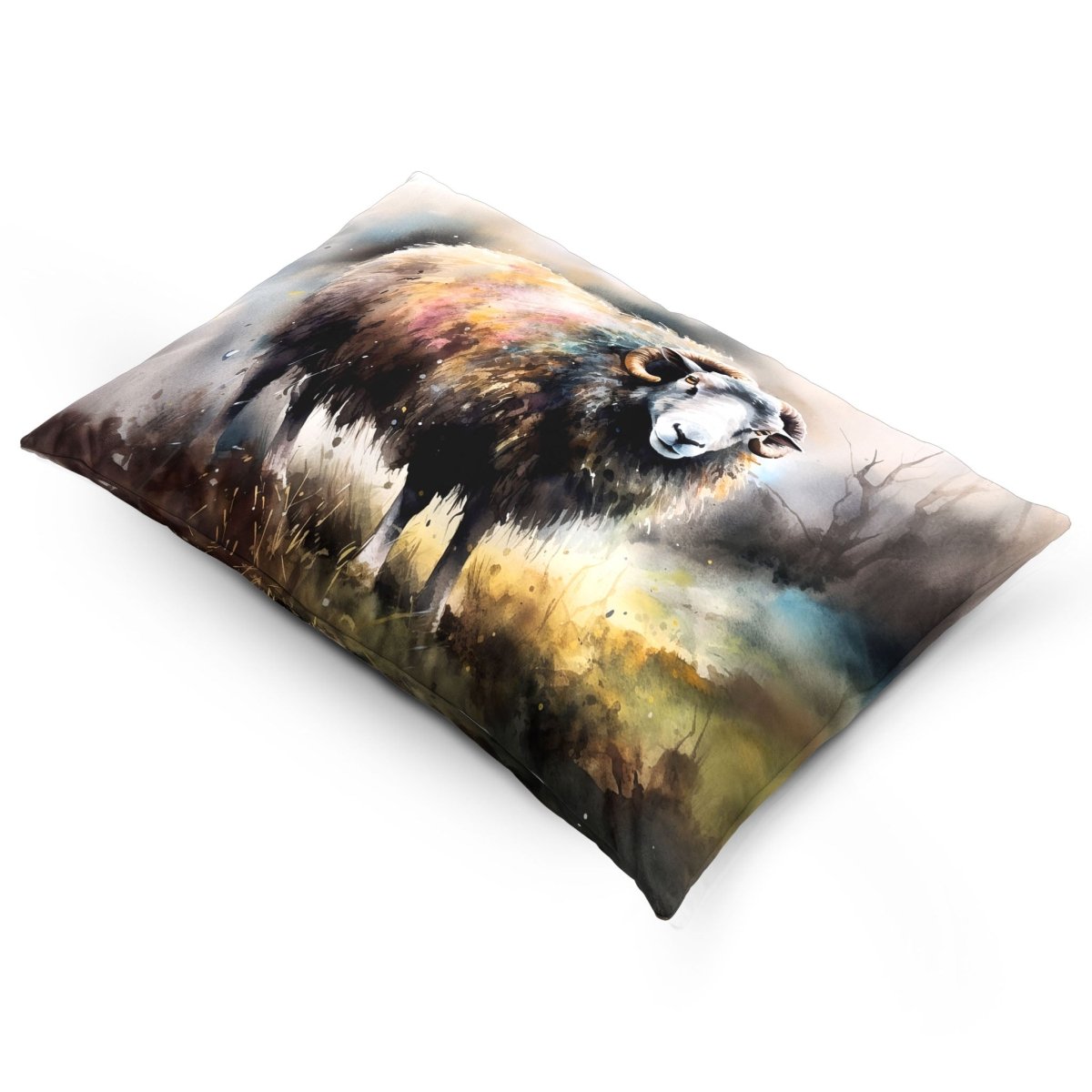 Herdwick Sheep | Sustainable Velvet Rectangle Cushion - 50 x 30 cm Cover Only Multicoloured by Izabela Peters