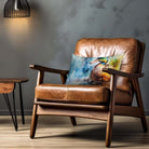 Mallard on Wilfin Beck | Sustainable Velvet Rectangle Cushion - 50 x 30 cm Cover Only Multicoloured by Izabela Peters