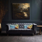Mallard on Wilfin Beck | Sustainable Velvet Rectangle Cushion - 50 x 30 cm Cover Only Multicoloured by Izabela Peters