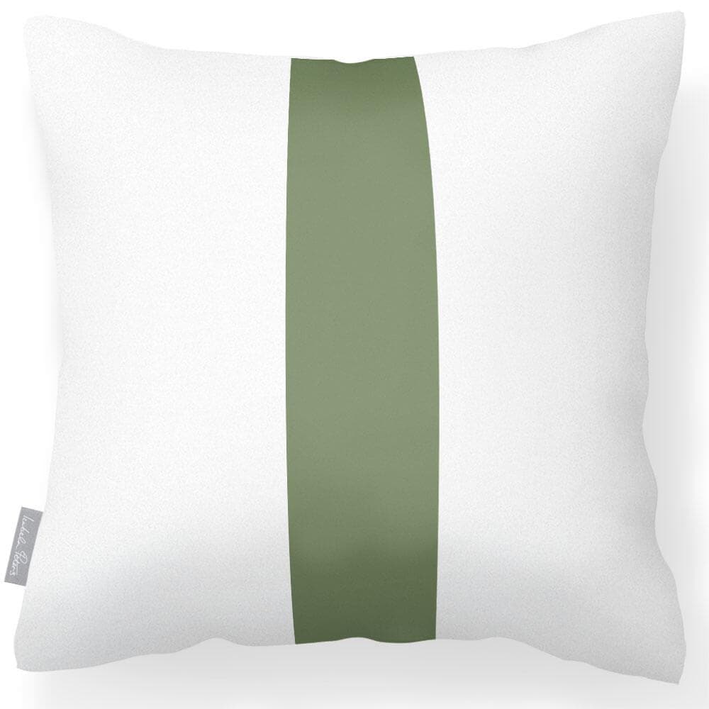 Outdoor Garden Waterproof Cushion - 1 Stripe - Sage 50 x 50 cm by Izabela Peters