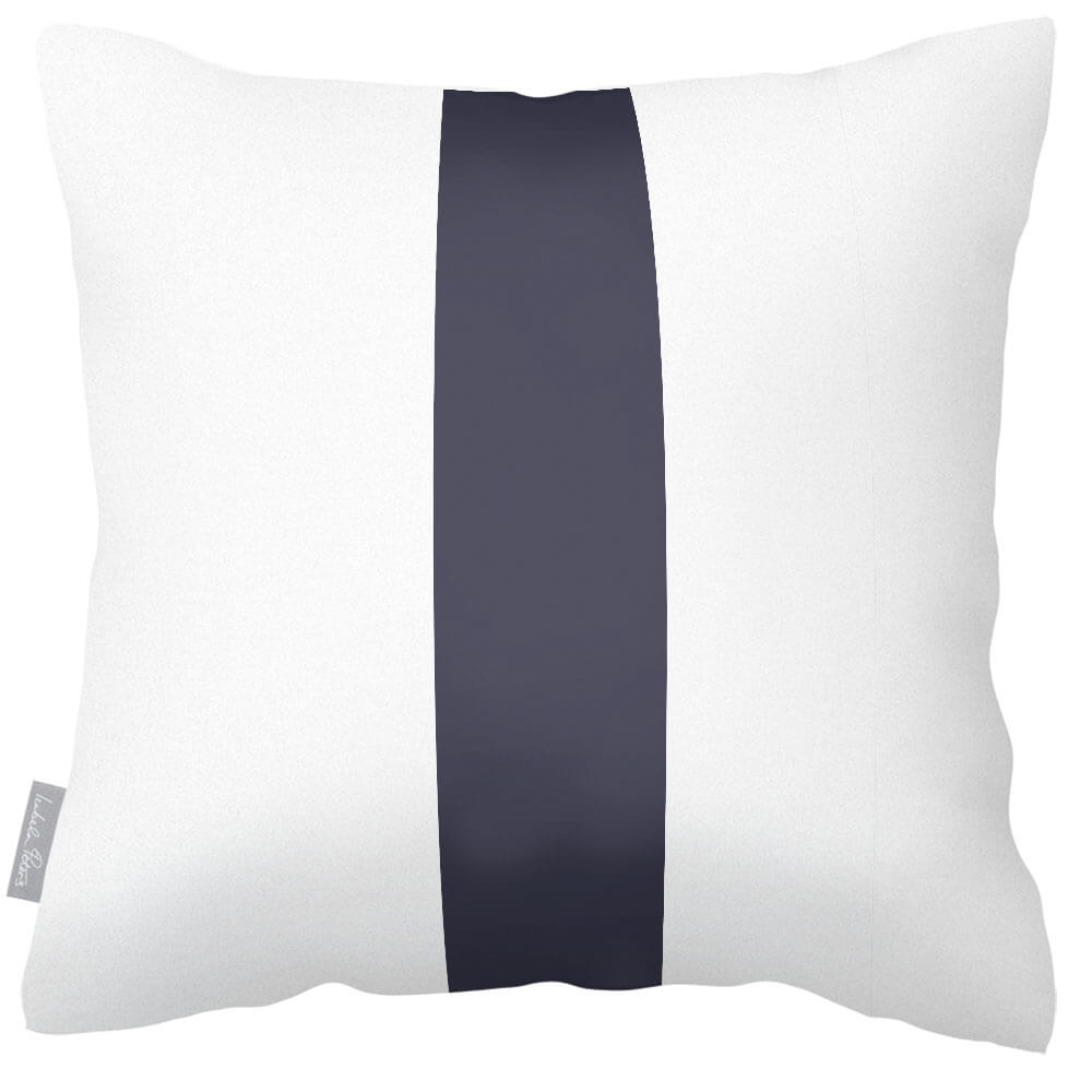 Outdoor Garden Waterproof Cushion - 1 Stripe - Graphite 43 x 43 cm by Izabela Peters