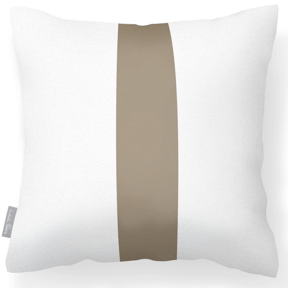 Outdoor Garden Waterproof Cushion - 1 Stripe - Taupe 50 x 50 cm by Izabela Peters