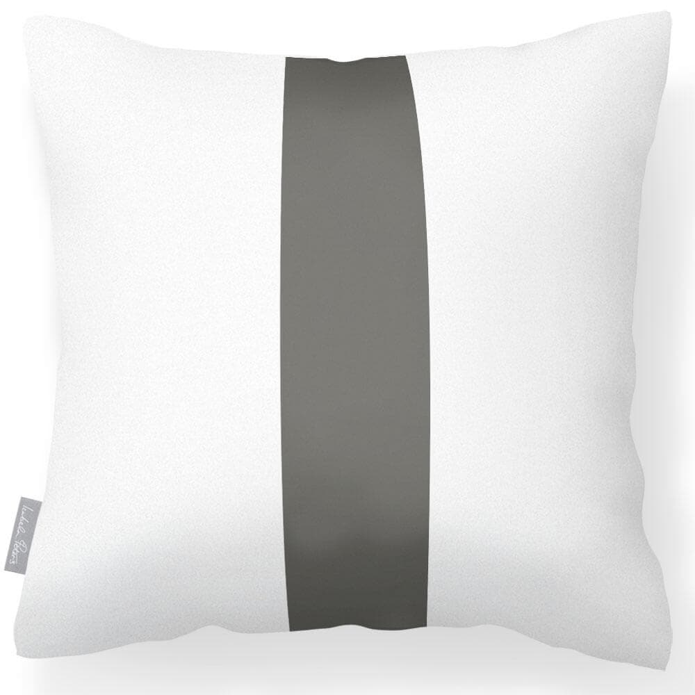 Outdoor Garden Waterproof Cushion - 1 Stripe - Beluga 50 x 50 cm by Izabela Peters
