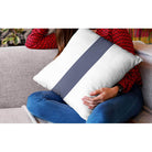 Outdoor Garden Waterproof Cushion - 1 Stripe - Graphite 43 x 43 cm by Izabela Peters