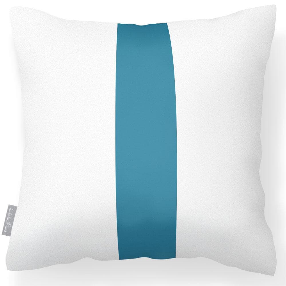 Outdoor Garden Waterproof Cushion - 1 Stripe - Prussian Blue 50 x 50 cm by Izabela Peters