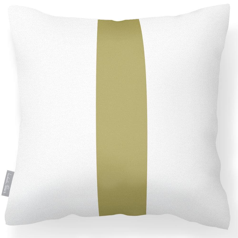 Outdoor Garden Waterproof Cushion - 1 Stripe - Golden Lime 50 x 50 cm by Izabela Peters