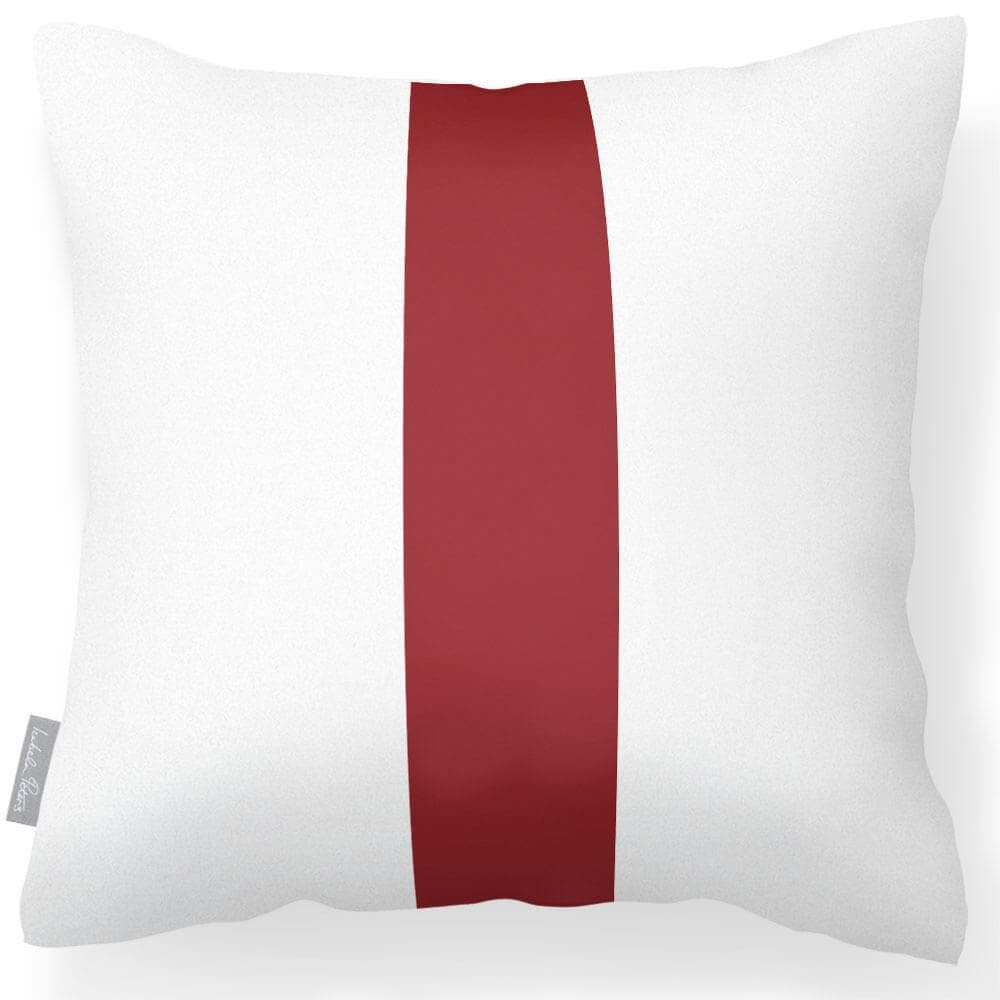 Outdoor Garden Waterproof Cushion - 1 Stripe - Raspberry Red 50 x 50 cm by Izabela Peters