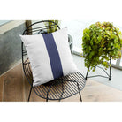 Outdoor Garden Waterproof Cushion - 1 Stripe in Graphite 43 x 43 cm | Izabela Peters