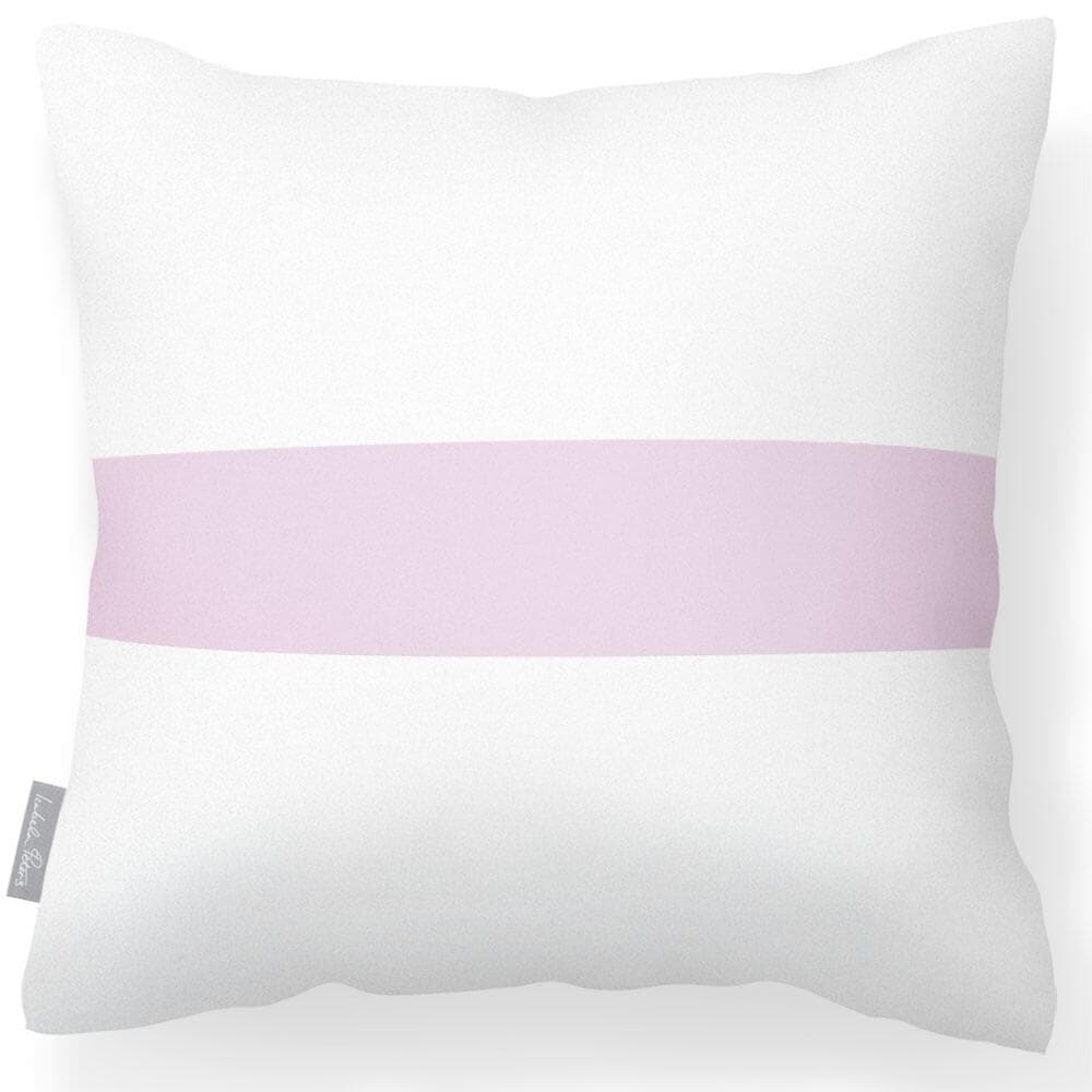 Outdoor Garden Waterproof Cushion - 1 Stripe Horizontal - Blush Pink 50 x 50 cm by Izabela Peters