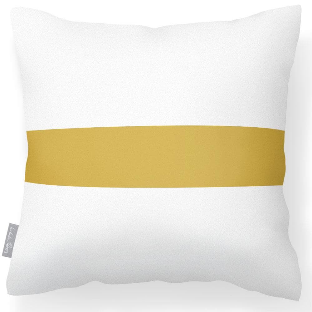 Outdoor Garden Waterproof Cushion - 1 Stripe Horizontal  Izabela Peters Mustard 40 x 40 cm 