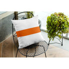 Outdoor Garden Waterproof Cushion - 1 Stripe Horizontal - Burnt Orange 43 x 43 cm by Izabela Peters