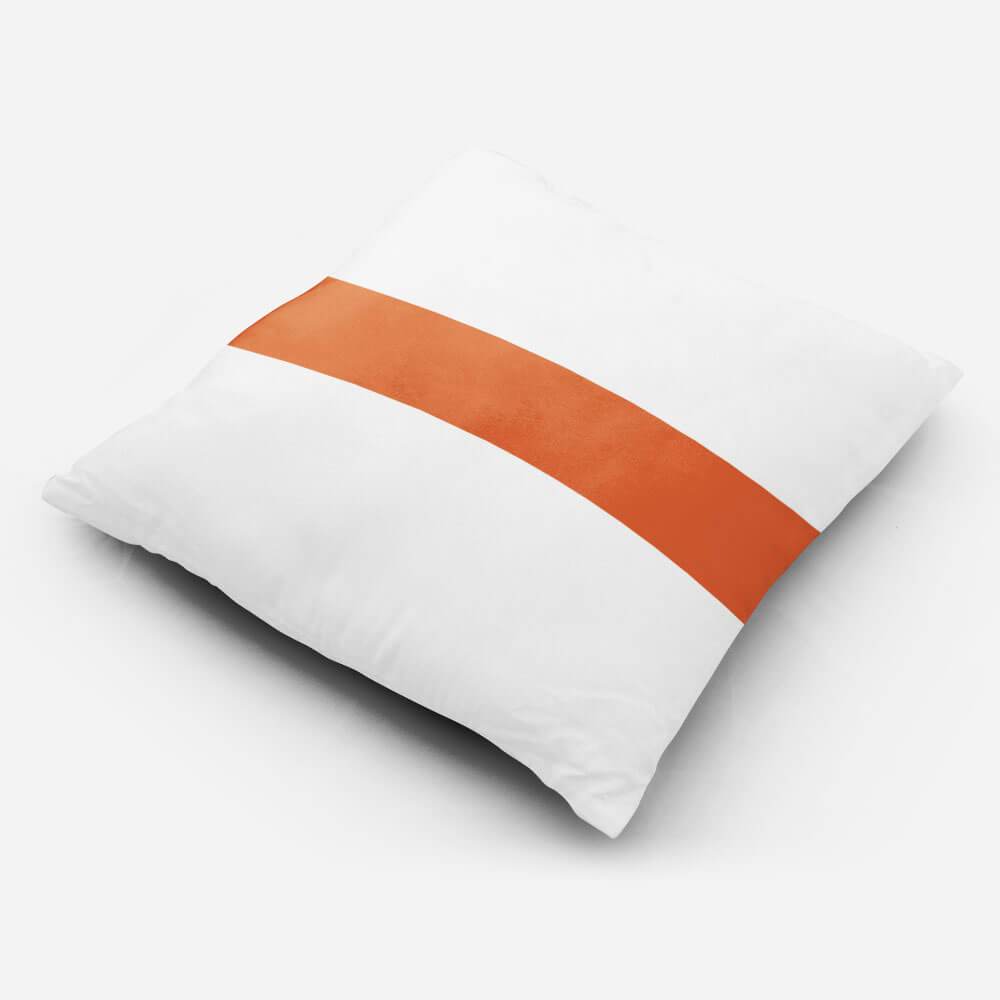 Outdoor Garden Waterproof Cushion - 1 Stripe Horizontal - Burnt Orange 43 x 43 cm by Izabela Peters
