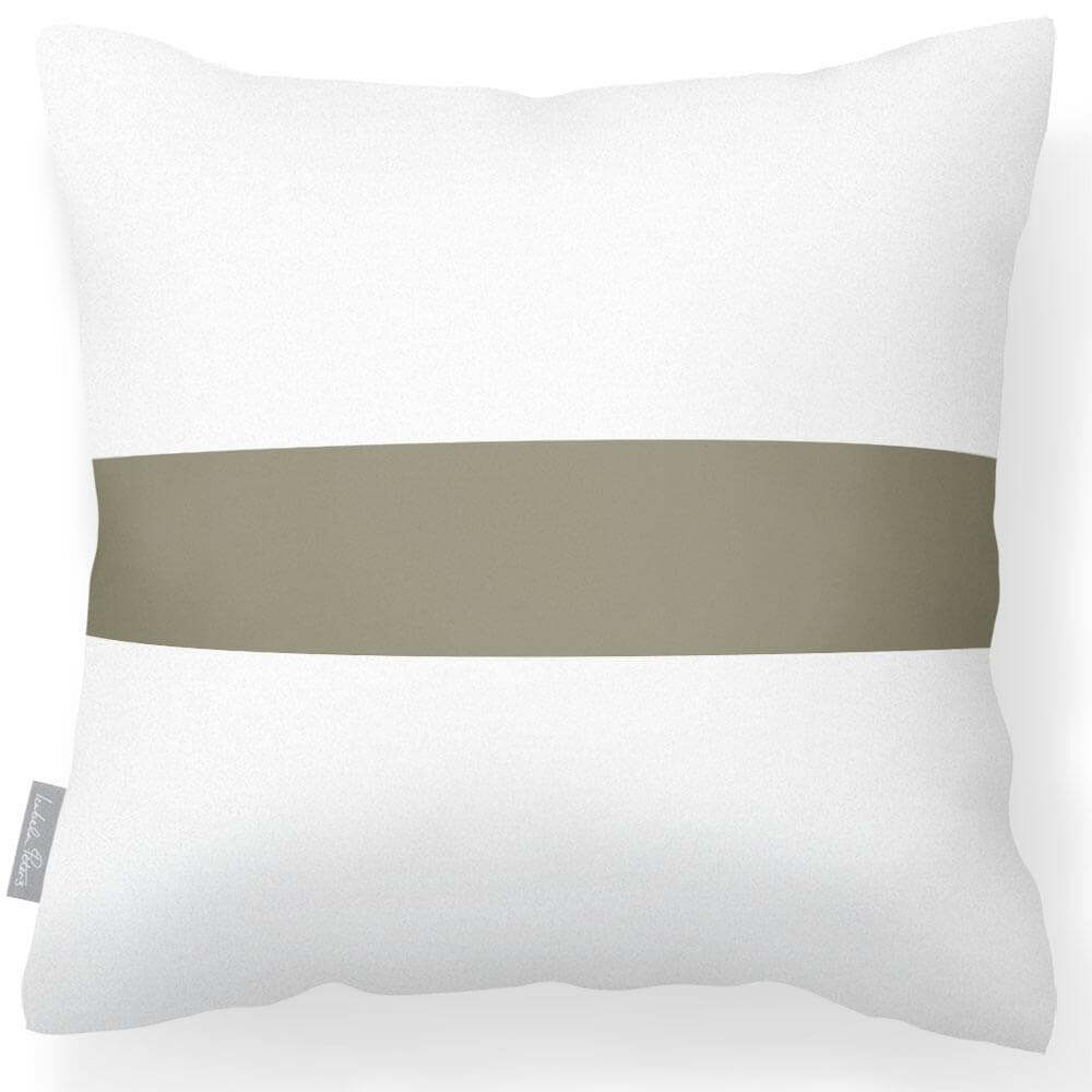 Outdoor Garden Waterproof Cushion - 1 Stripe Horizontal - Martini Olive 50 x 50 cm by Izabela Peters
