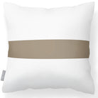 Outdoor Garden Waterproof Cushion - 1 Stripe Horizontal in Taupe 50 x 50 cm | Izabela Peters