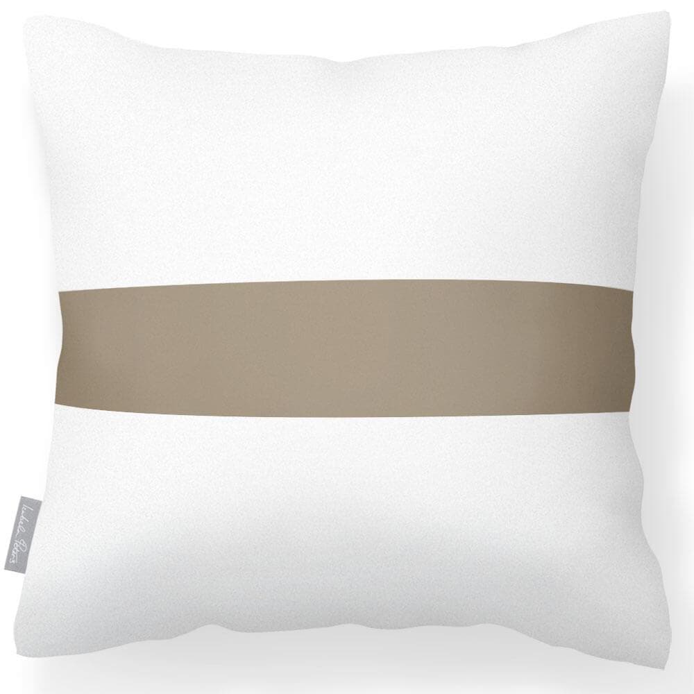 Outdoor Garden Waterproof Cushion - 1 Stripe Horizontal  Izabela Peters Taupe 40 x 40 cm 