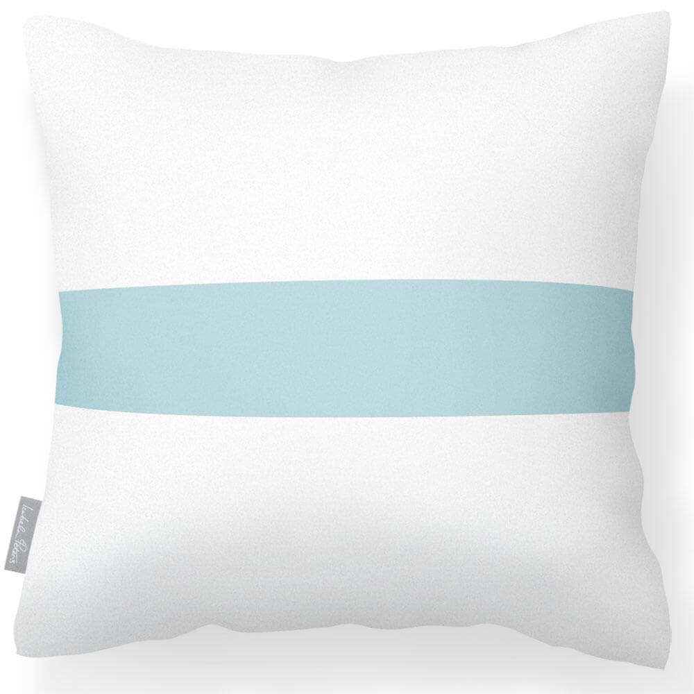 Outdoor Garden Waterproof Cushion - 1 Stripe Horizontal  Izabela Peters Celeste Blue 40 x 40 cm 