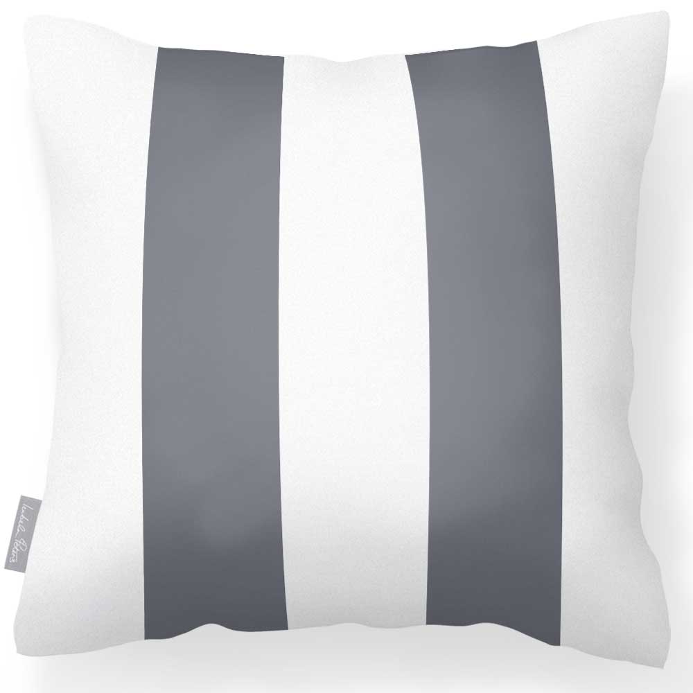 Outdoor Garden Waterproof Cushion - 2 Stripes - Grey 50 x 50 cm by Izabela Peters