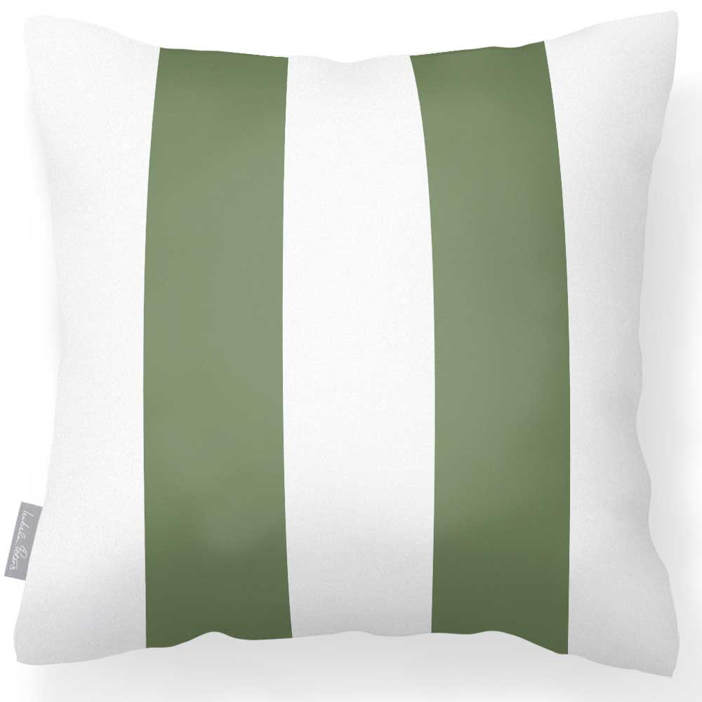 Outdoor Garden Waterproof Cushion - 2 Stripes - Sage 50 x 50 cm by Izabela Peters