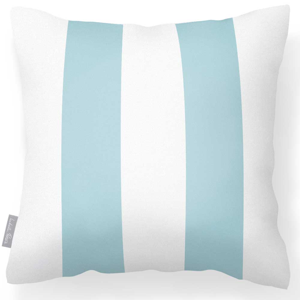 Outdoor Garden Waterproof Cushion - 2 Stripes in Celeste Blue 50 x 50 cm | Izabela Peters