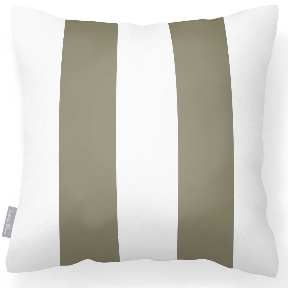 Outdoor Garden Waterproof Cushion - 2 Stripes - Martini Olive 50 x 50 cm by Izabela Peters