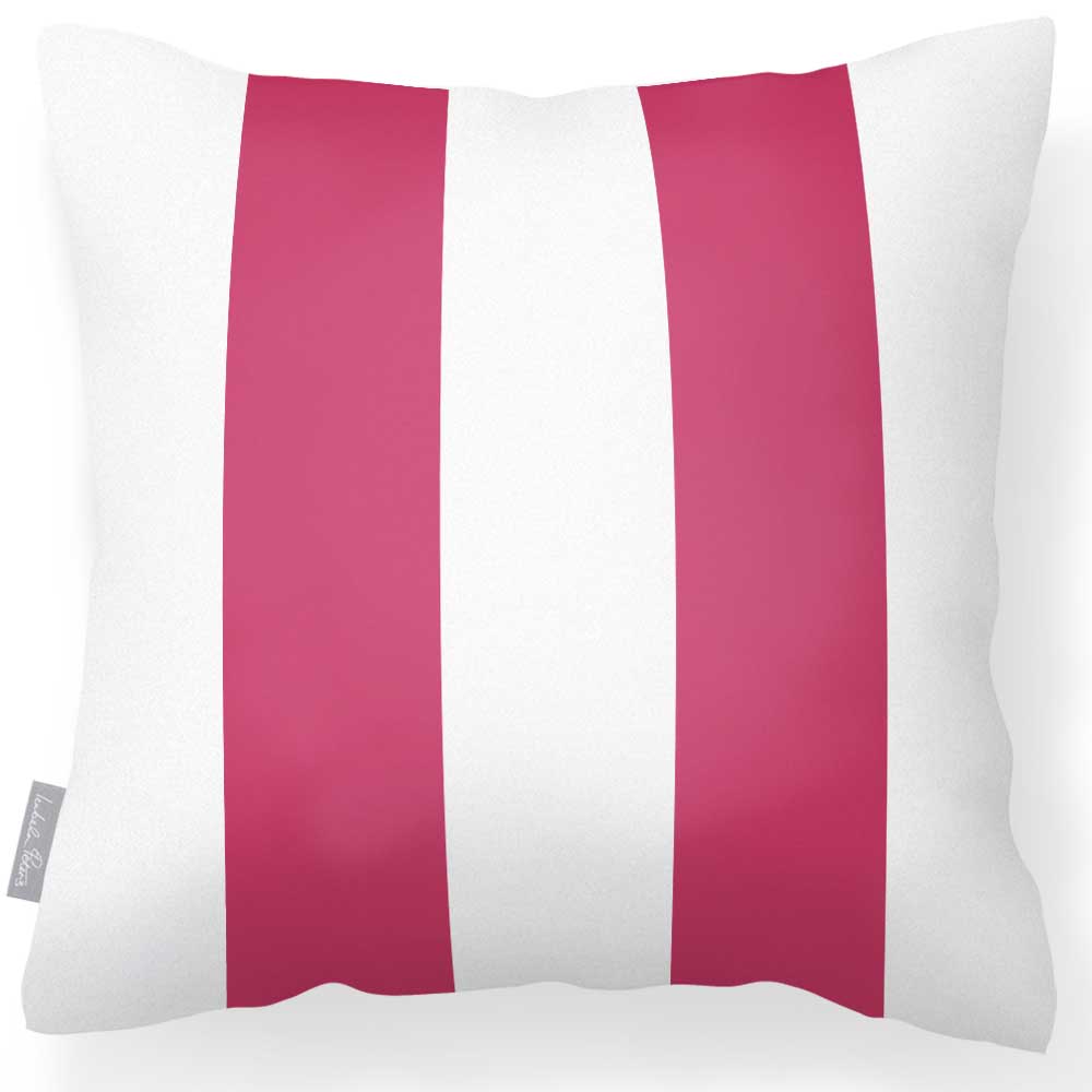 Outdoor Garden Waterproof Cushion - 2 Stripes - Pink 50 x 50 cm by Izabela Peters