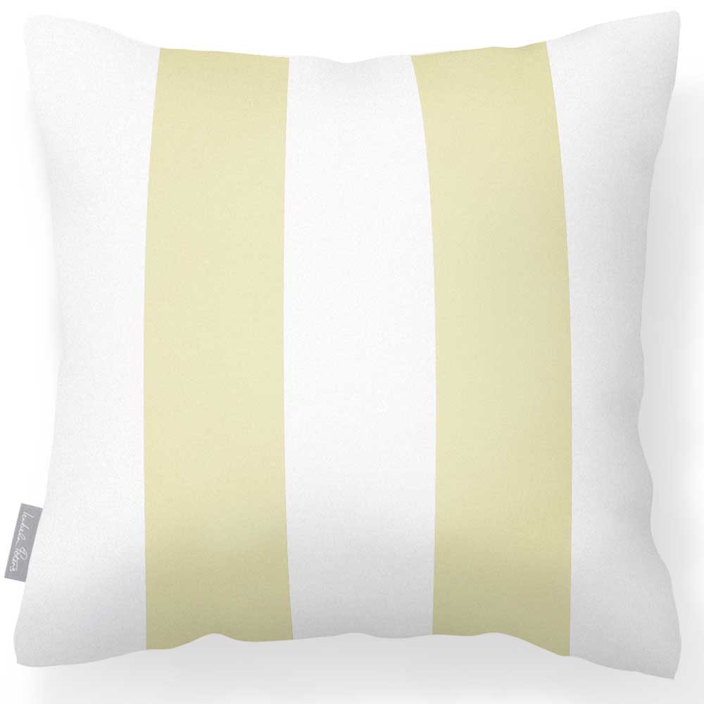 Outdoor Garden Waterproof Cushion - 2 Stripes in Cream 50 x 50 cm | Izabela Peters