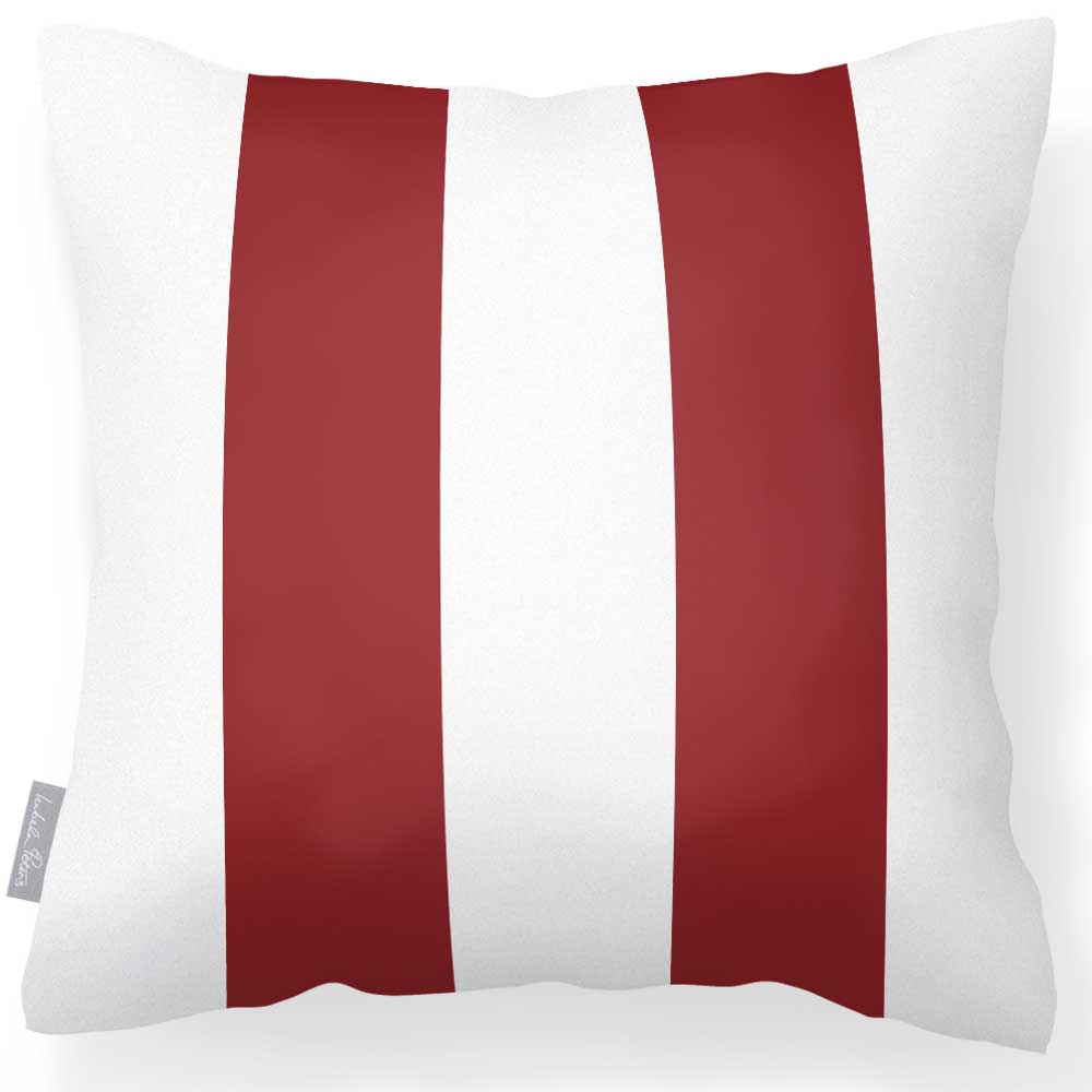 Outdoor Garden Waterproof Cushion - 2 Stripes  Izabela Peters Raspberry Red 40 x 40 cm 