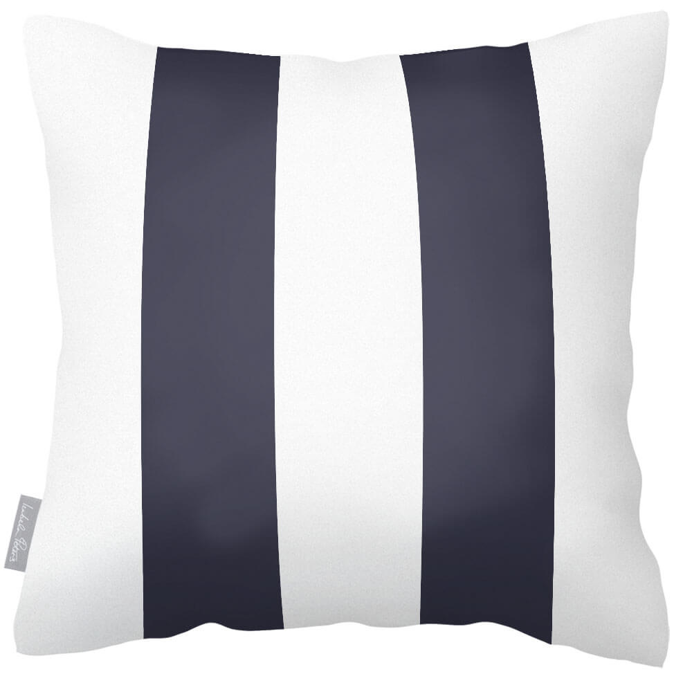 Outdoor Garden Waterproof Cushion - 2 Stripes - Graphite 50 x 50 cm by Izabela Peters