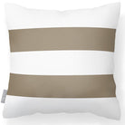 Outdoor Garden Waterproof Cushion - 2 Stripes Horizontal in Taupe 50 x 50 cm | Izabela Peters