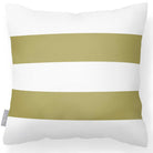 Outdoor Garden Waterproof Cushion - 2 Stripes Horizontal - Golden Lime 50 x 50 cm by Izabela Peters