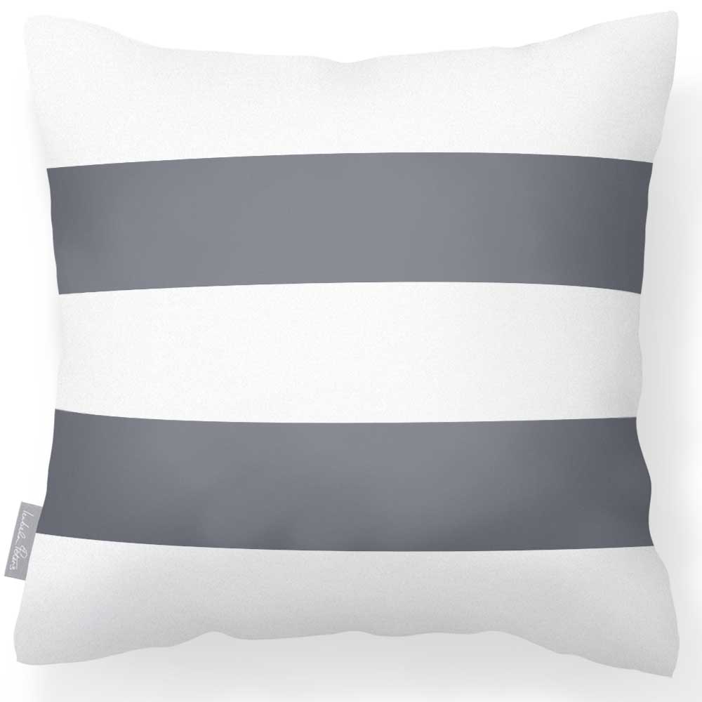 Outdoor Garden Waterproof Cushion - 2 Stripes Horizontal  Izabela Peters Grey 40 x 40 cm 