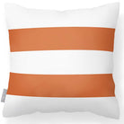 Outdoor Garden Waterproof Cushion - 2 Stripes Horizontal in Burnt Orange 50 x 50 cm | Izabela Peters