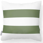 Outdoor Garden Waterproof Cushion - 2 Stripes Horizontal - Sage 50 x 50 cm by Izabela Peters