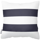 Outdoor Garden Waterproof Cushion - 2 Stripes Horizontal - Graphite 43 x 43 cm by Izabela Peters