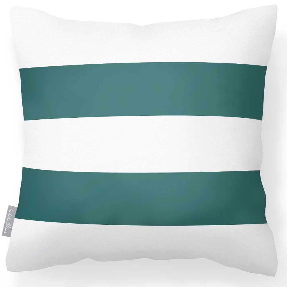 Outdoor Garden Waterproof Cushion - 2 Stripes Horizontal - Forest Biome 50 x 50 cm by Izabela Peters