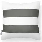 Outdoor Garden Waterproof Cushion - 2 Stripes Horizontal - Beluga 50 x 50 cm by Izabela Peters