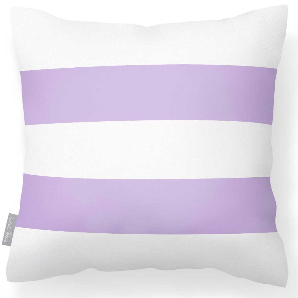 Outdoor Garden Waterproof Cushion - 2 Stripes Horizontal in Violet 50 x 50 cm | Izabela Peters