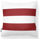 Outdoor Garden Waterproof Cushion - 2 Stripes Horizontal - Raspberry Red 50 x 50 cm by Izabela Peters