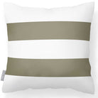 Outdoor Garden Waterproof Cushion - 2 Stripes Horizontal - Martini Olive 50 x 50 cm by Izabela Peters