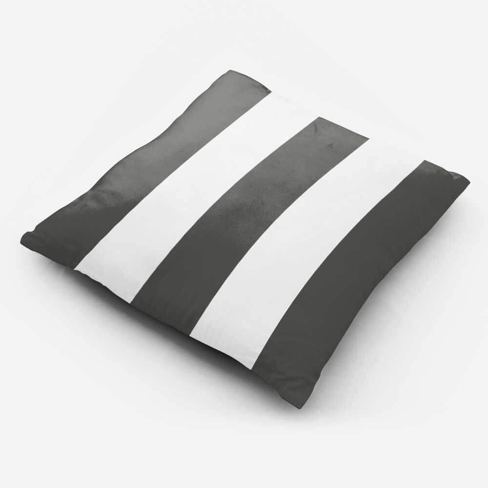 Outdoor Garden Waterproof Cushion - 3 Stripes - Beluga 50 x 50 cm by Izabela Peters