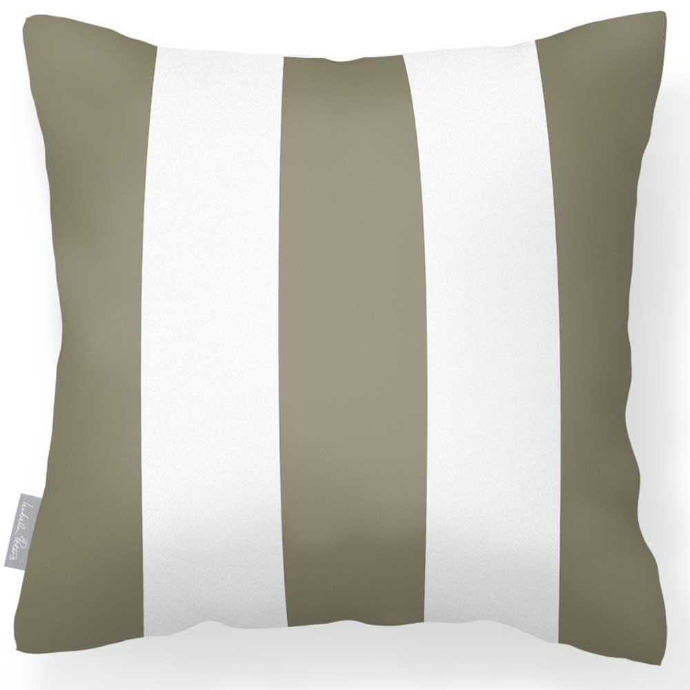 Outdoor Garden Waterproof Cushion - 3 Stripes Luxury Outdoor Cushions Izabela Peters Martini Olive 40 x 40 cm 