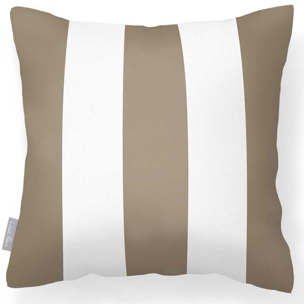 Outdoor Garden Waterproof Cushion - 3 Stripes Luxury Outdoor Cushions Izabela Peters Taupe 40 x 40 cm 