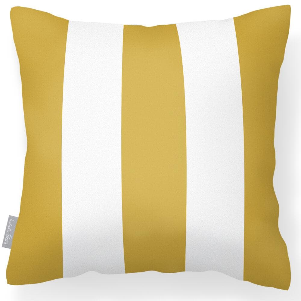 Outdoor Garden Waterproof Cushion - 3 Stripes - Mustard 50 x 50 cm by Izabela Peters