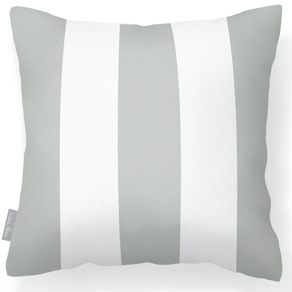 Outdoor Garden Waterproof Cushion - 3 Stripes - Storm Grey 50 x 50 cm by Izabela Peters