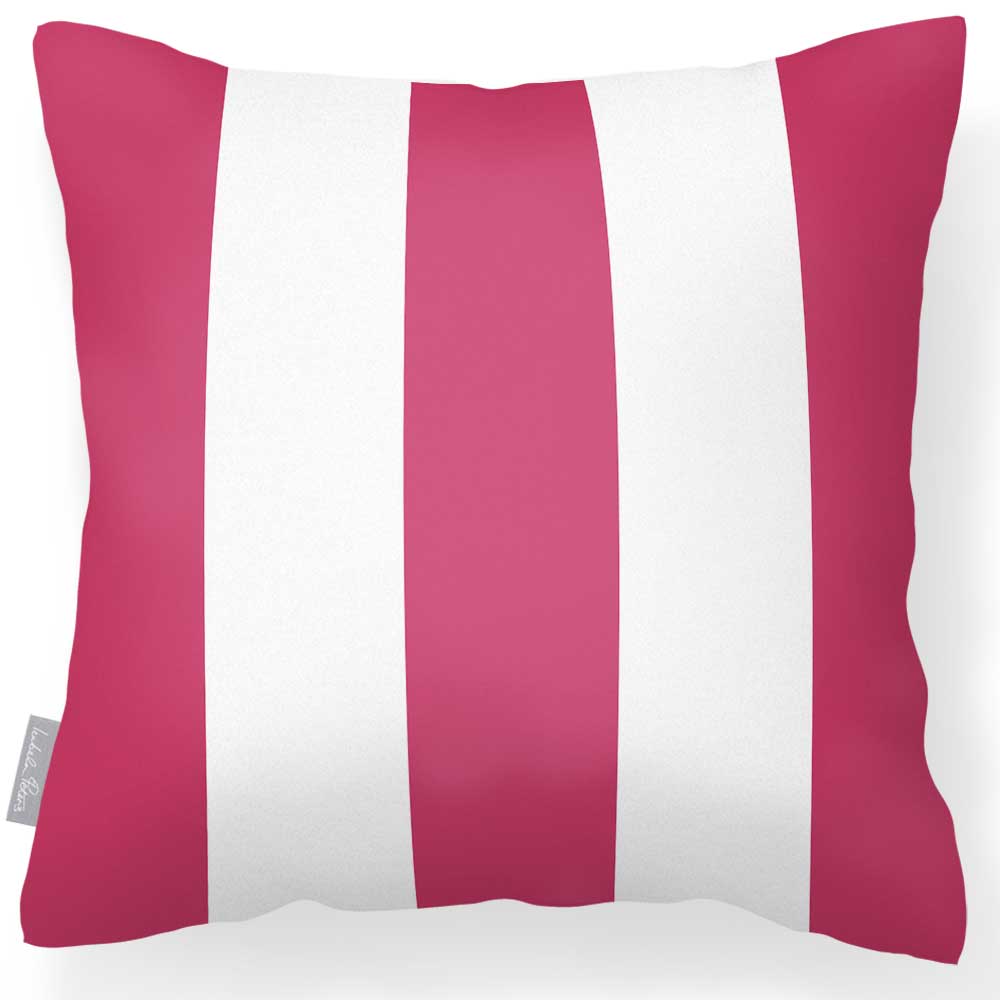 Outdoor Garden Waterproof Cushion - 3 Stripes - Pink 50 x 50 cm by Izabela Peters