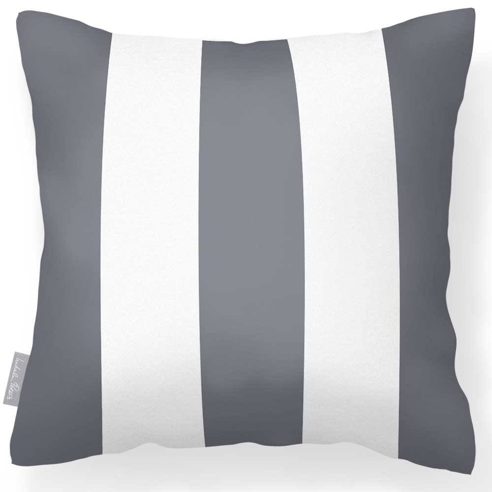 Outdoor Garden Waterproof Cushion - 3 Stripes - Grey 50 x 50 cm by Izabela Peters