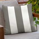 Outdoor Garden Waterproof Cushion - 3 Stripes - Beluga 50 x 50 cm by Izabela Peters