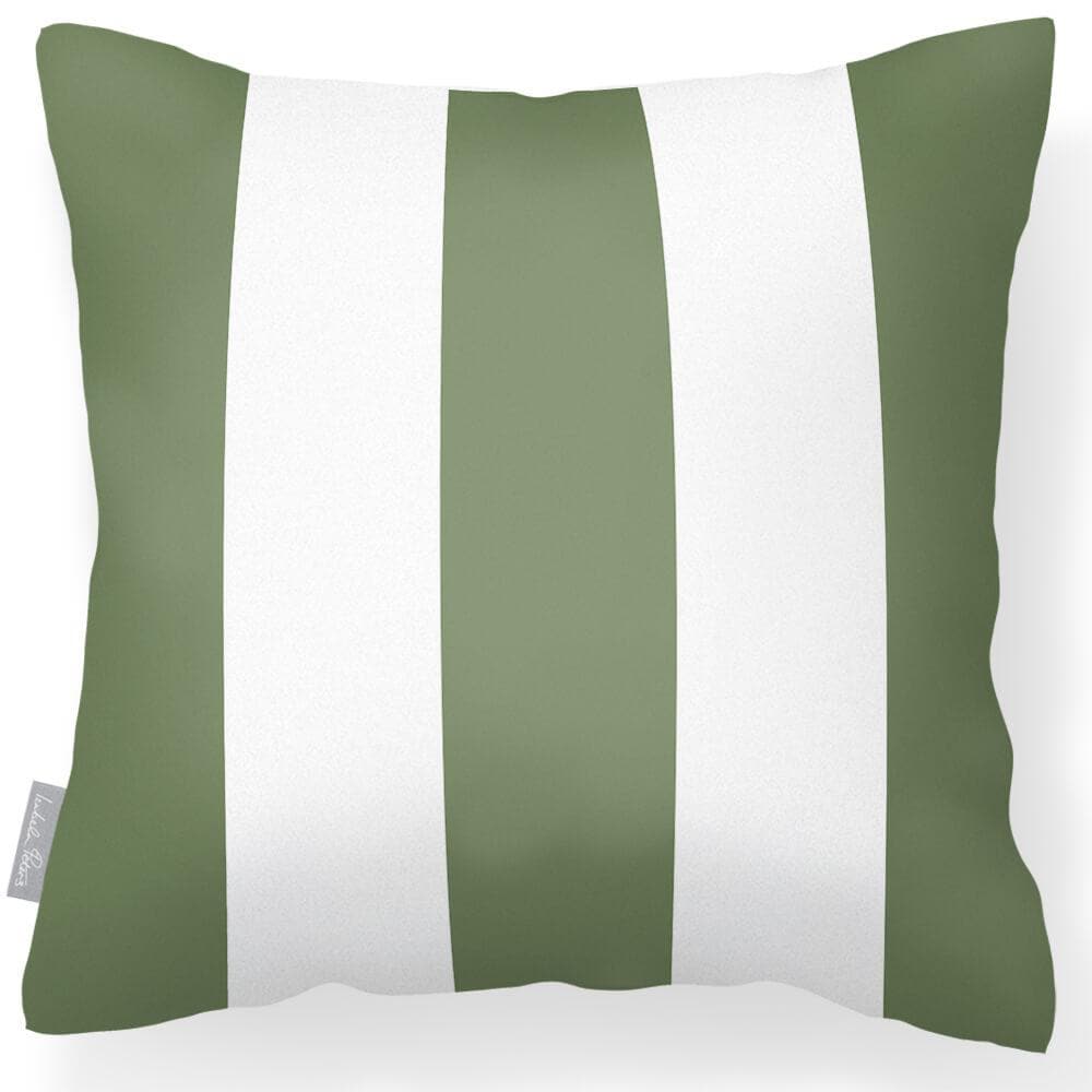 Outdoor Garden Waterproof Cushion - 3 Stripes - Sage 50 x 50 cm by Izabela Peters